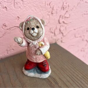 Vintage Bear Figurine UDC 80s Rain Umbrella